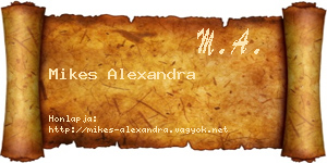 Mikes Alexandra névjegykártya